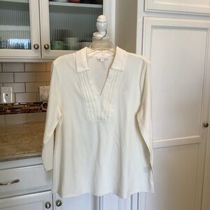 Charter Club Creamy White V-Neck Pullover Shirt Size Large